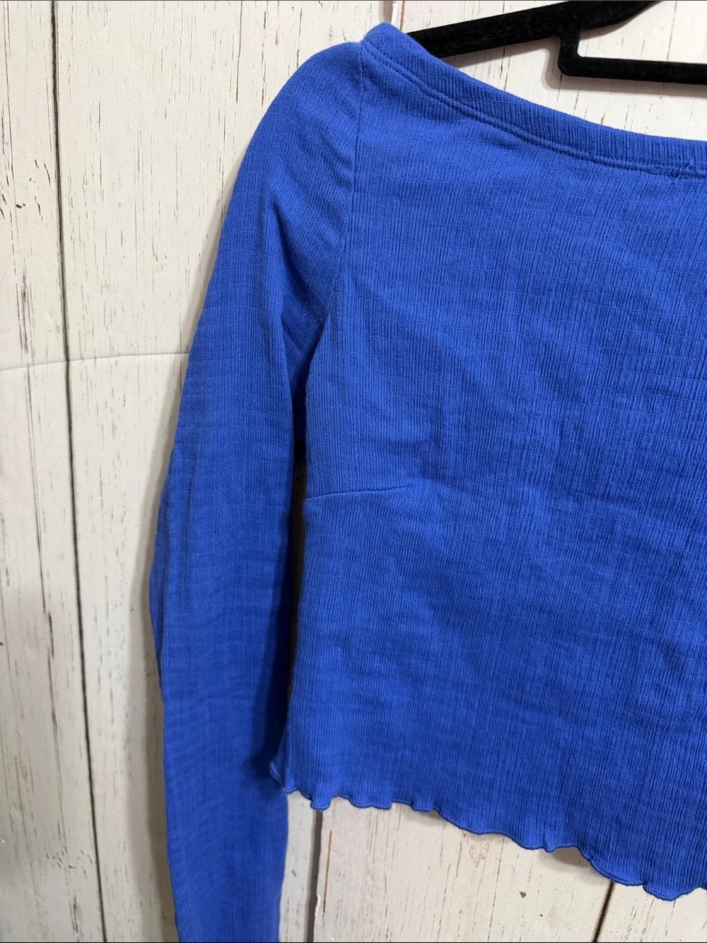NWT Free People Low Back Baja Blue Long Sleevr